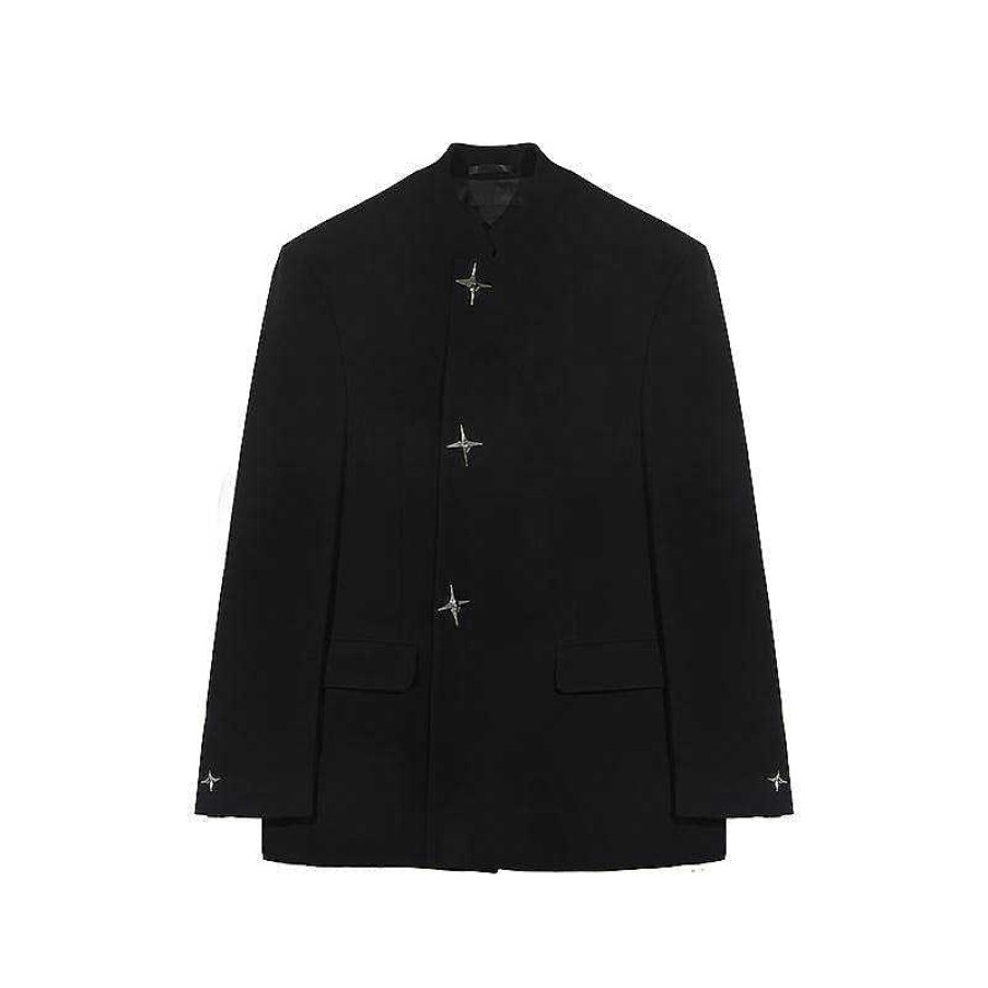 Clothing The Korean Fashion | Star Button Blazer Black