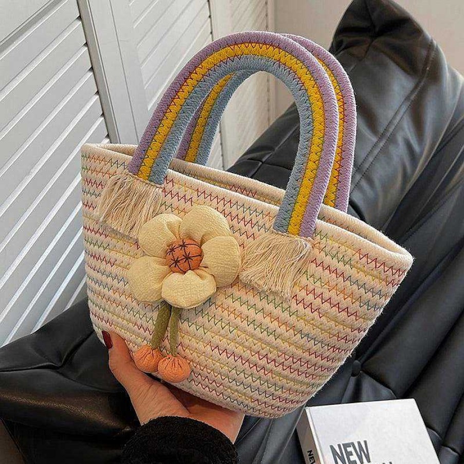 Women The Korean Fashion | Colorful Woven Handbag