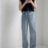 Clothing The Korean Fashion Jeans | Straight Casual Washed Jeans Light Blue