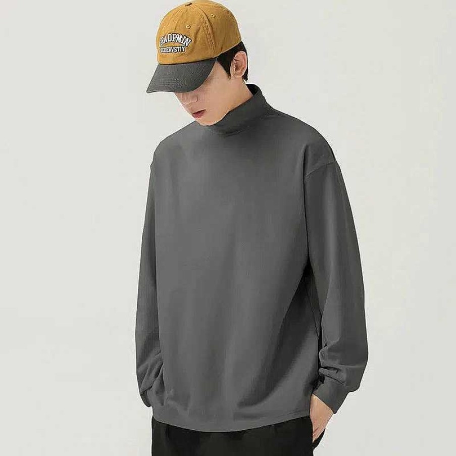 Clothing The Korean Fashion | Turtleneck Velvet Sweatshirt