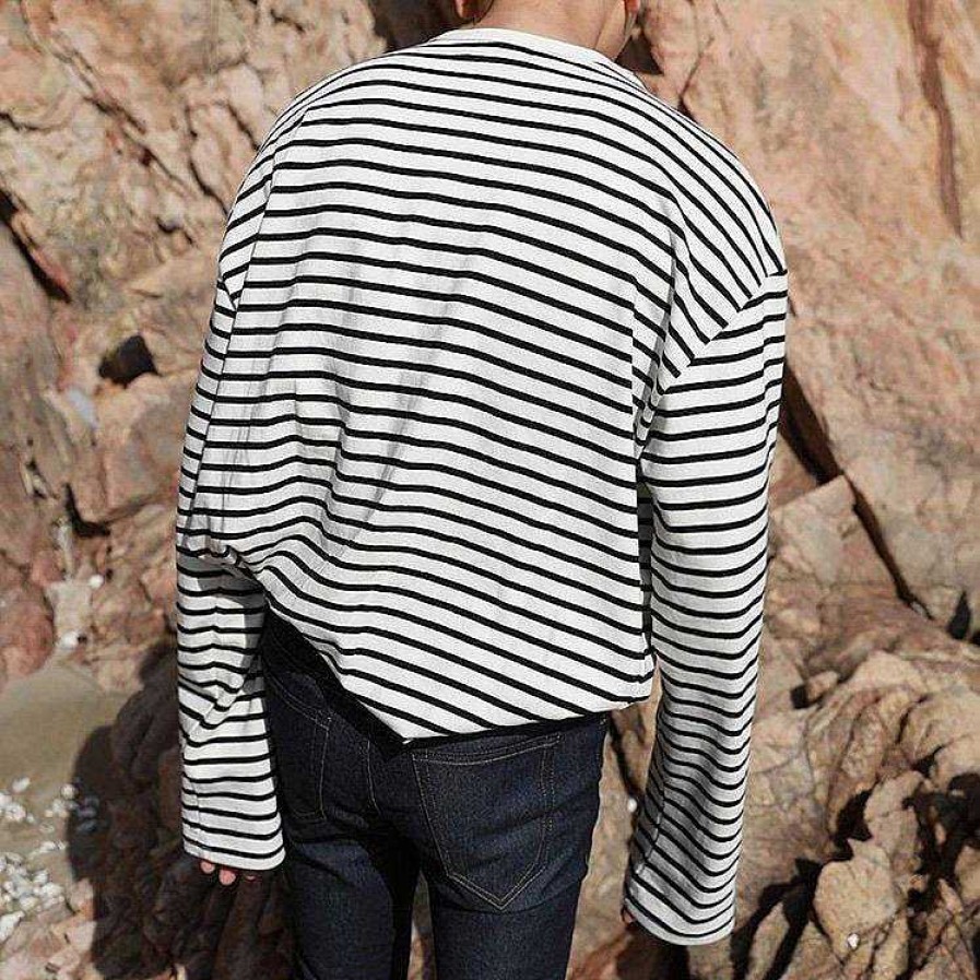 Clothing The Korean Fashion | Loose Striped Shirt