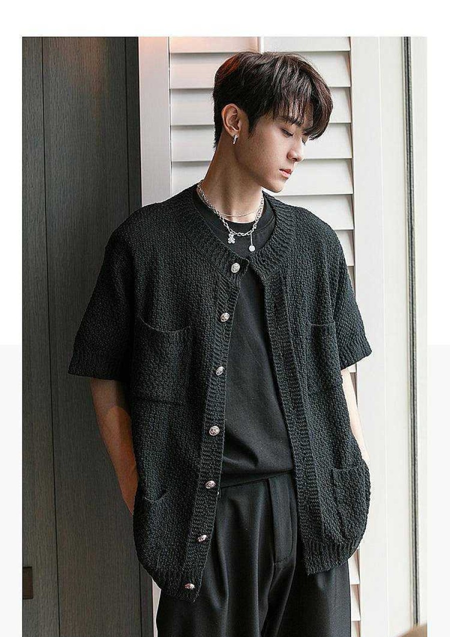 Clothing The Korean Fashion | Short-Sleeved Knitted Cardigan