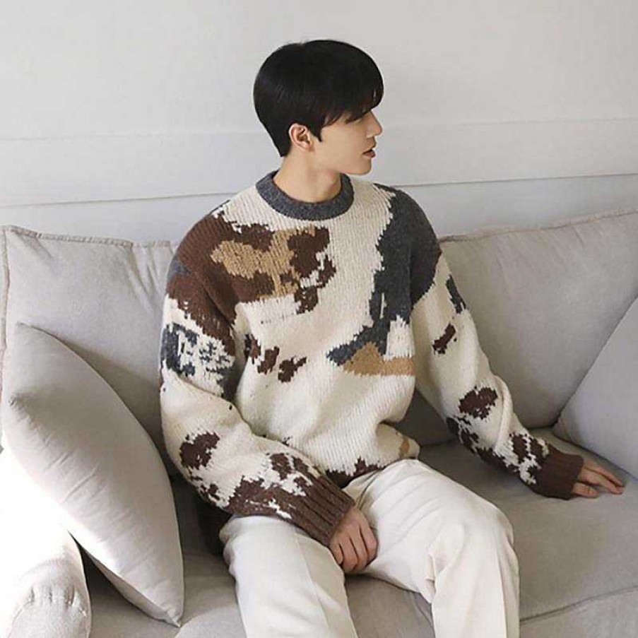 Clothing The Korean Fashion | Casual Jacquard Sweater Photo Color