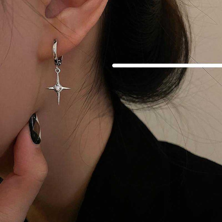 Women The Korean Fashion Earrings | Cross Earrings Silver Cross Earrings