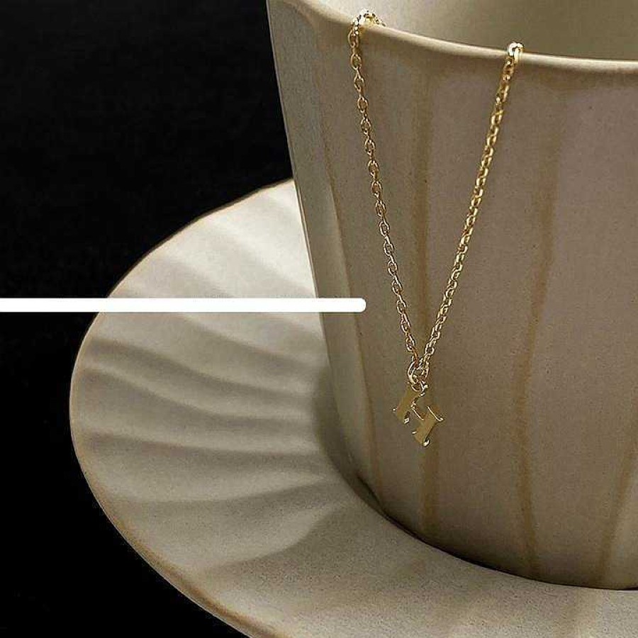 Women The Korean Fashion Necklaces | H' Pendant Necklace Gold