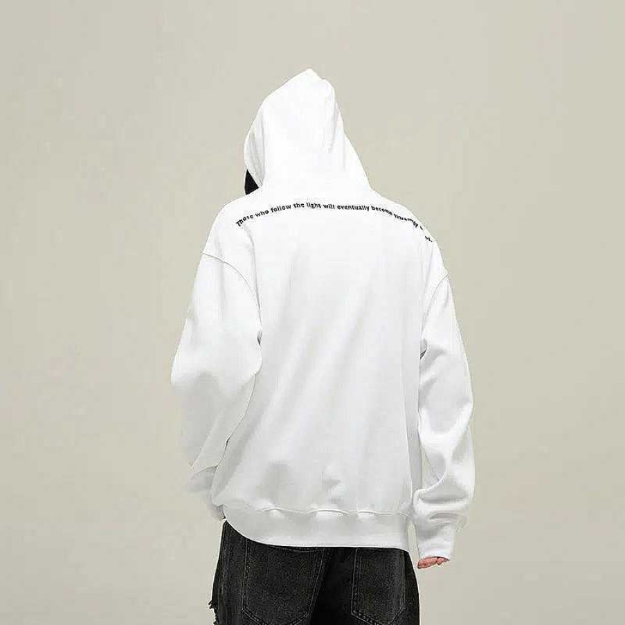 Clothing The Korean Fashion | Letters Printed Hooded Sweatshirt