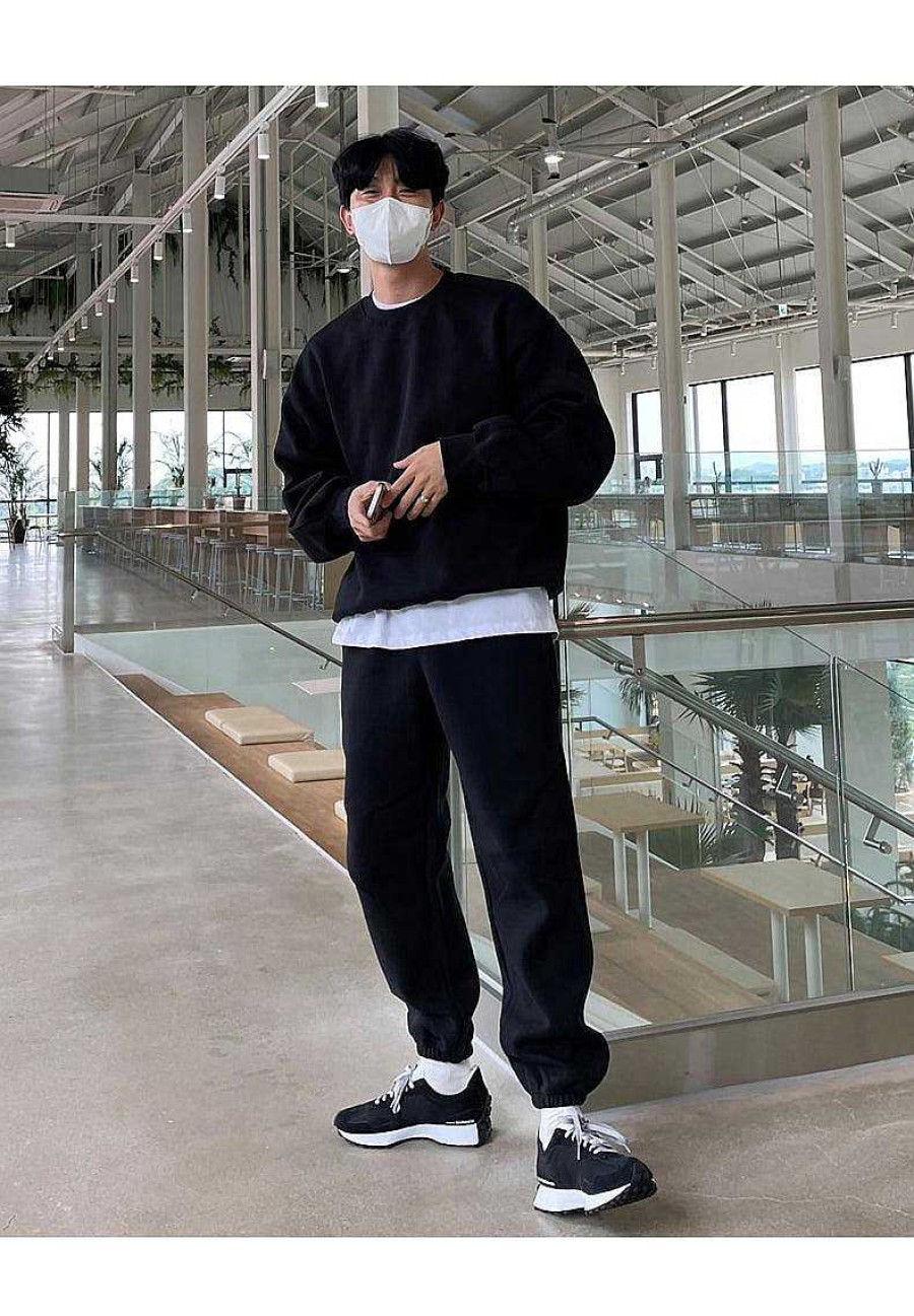 Clothing The Korean Fashion | Round Neck Pullover & Pants Tracksuit