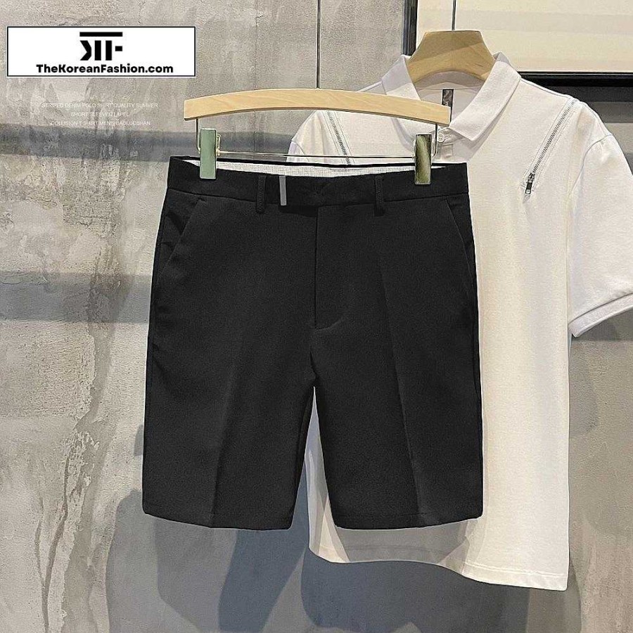 Clothing The Korean Fashion Shorts | Slim Fit Suit Chino Shorts