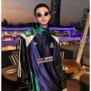 Clothing The Korean Fashion | Stand Collar Long Sleeve Racing Shirt Blue