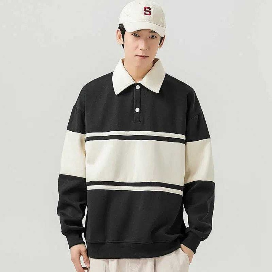 Clothing The Korean Fashion | Striped Sweatshirt