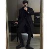 Clothing The Korean Fashion | Mid-Length Knee-Length Woolen Coat Black