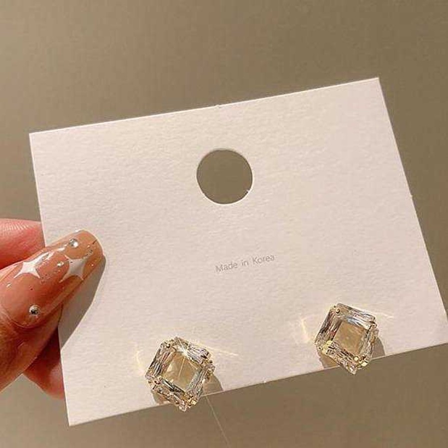 Women The Korean Fashion Earrings | Diamond Earrings Square