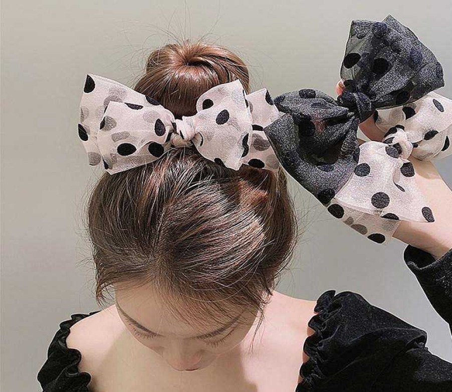 Women The Korean Fashion Hair Accessories | Polka Dot Bowknot Hairpin