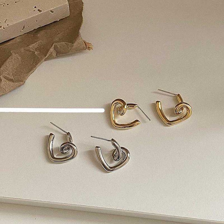 Women The Korean Fashion Earrings | Heart Earrings