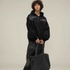 Clothing The Korean Fashion | Half-Zip Printed Letters Hooded Sweatshirt