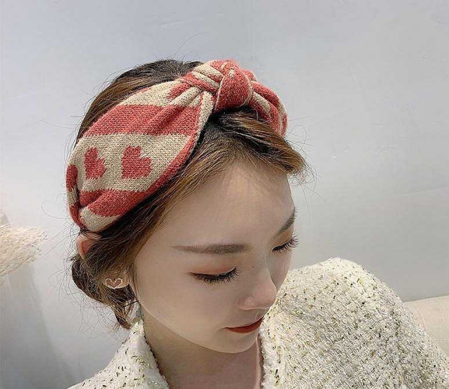 Women The Korean Fashion Hair Accessories | Knitted Love Headband