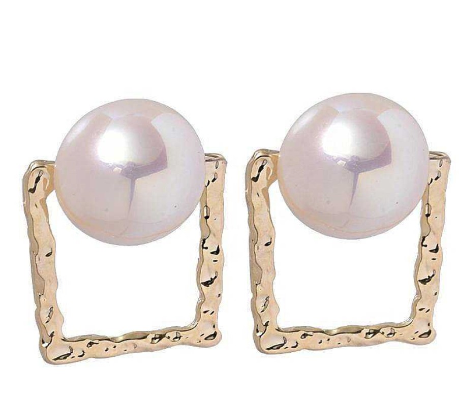 Women The Korean Fashion Earrings | Square Pearl Earrings