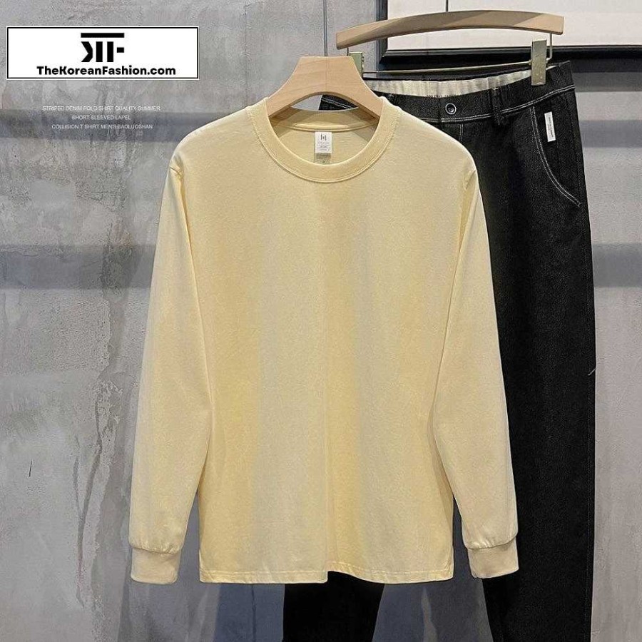 Casual Style Clothes The Korean Fashion | Basic Cotton Round Neck Shirt