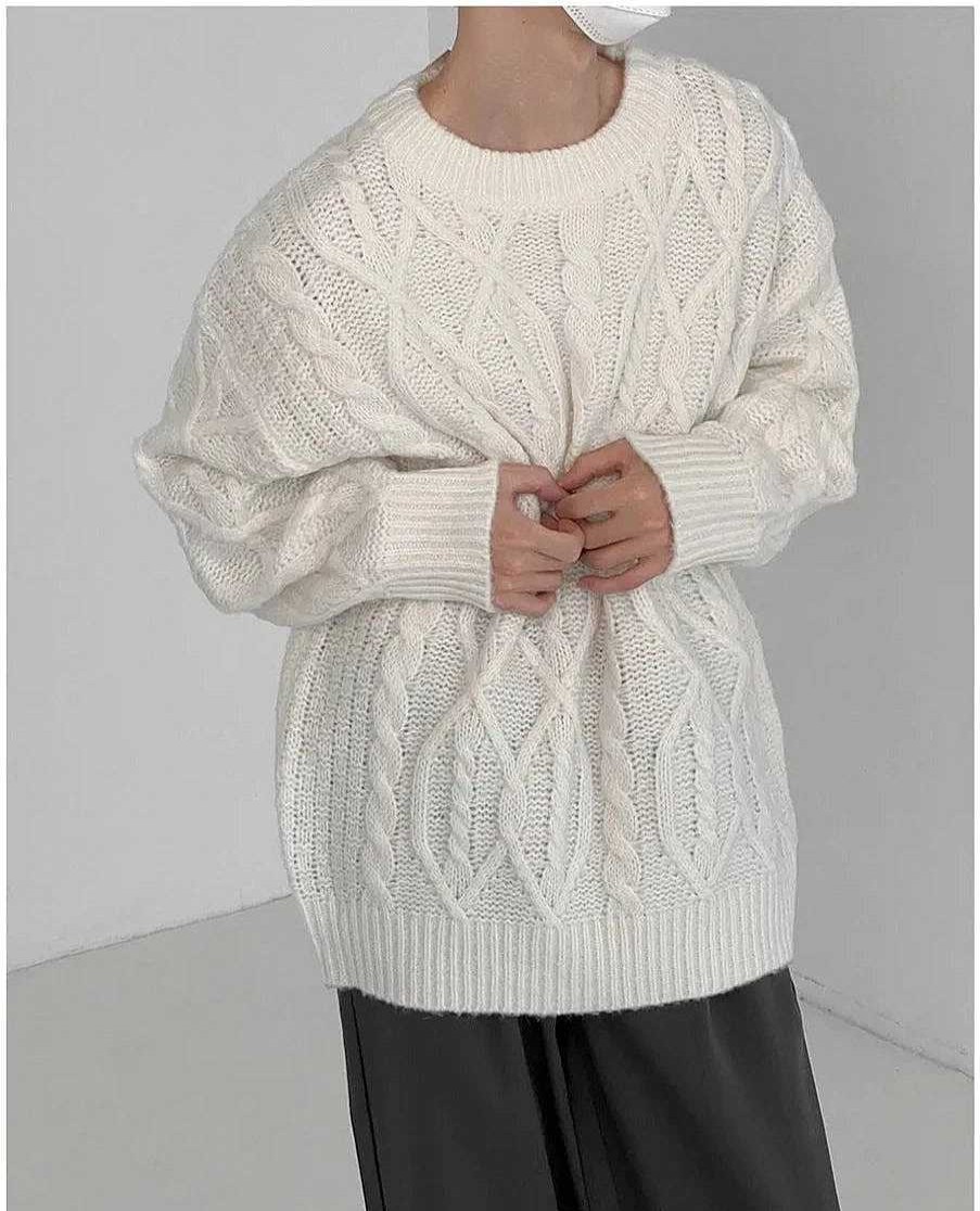 Clothing The Korean Fashion | Thickened Round Neck Twist Sweater