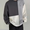 Clothing The Korean Fashion | 3-Color Splicing Wide Pullover Sweatshirt