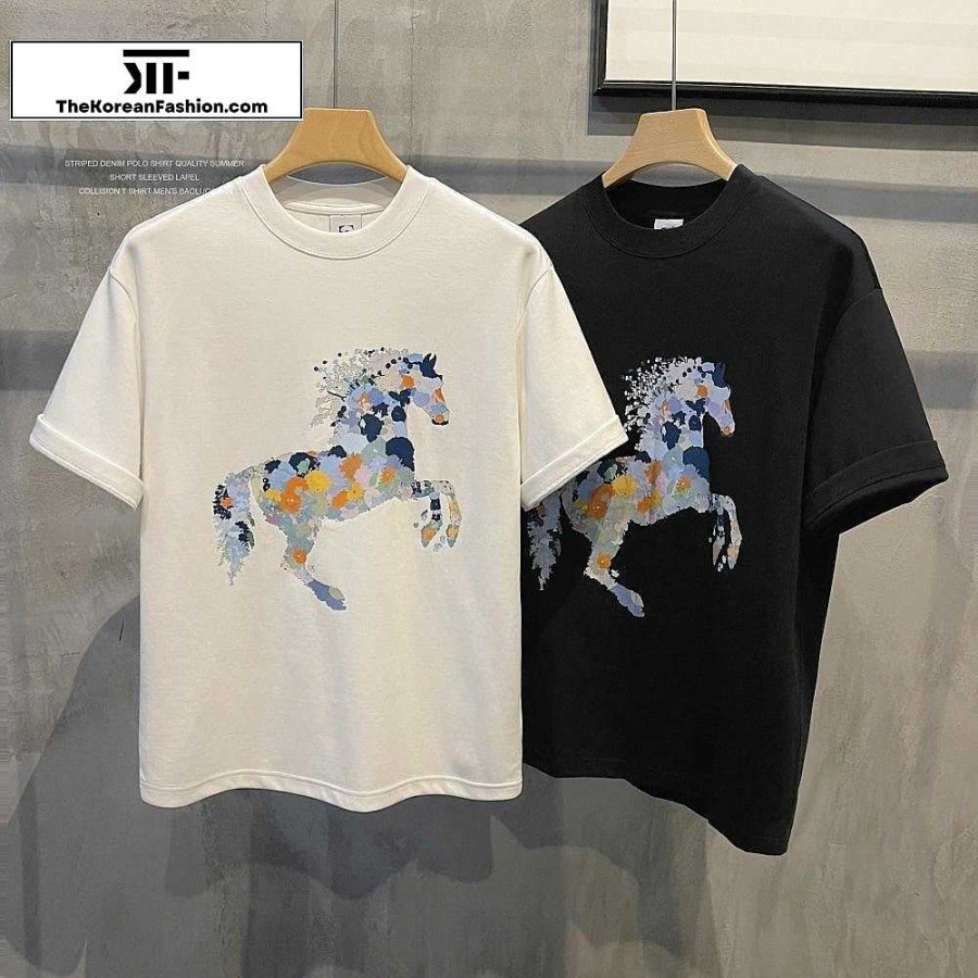 Casual Style Clothes The Korean Fashion | Horse Print T-Shirt