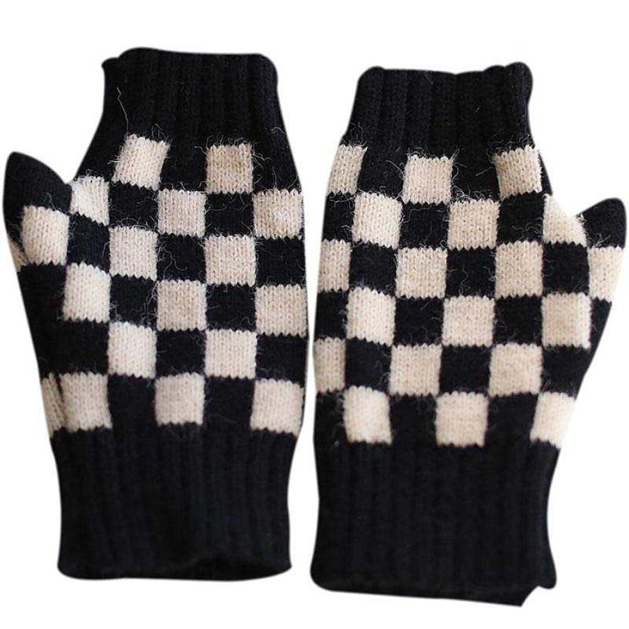 Women The Korean Fashion Hair Accessories | Gloves Checkerboard