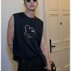 Clothing The Korean Fashion | Hollowed-Out Embroidered Tank Top