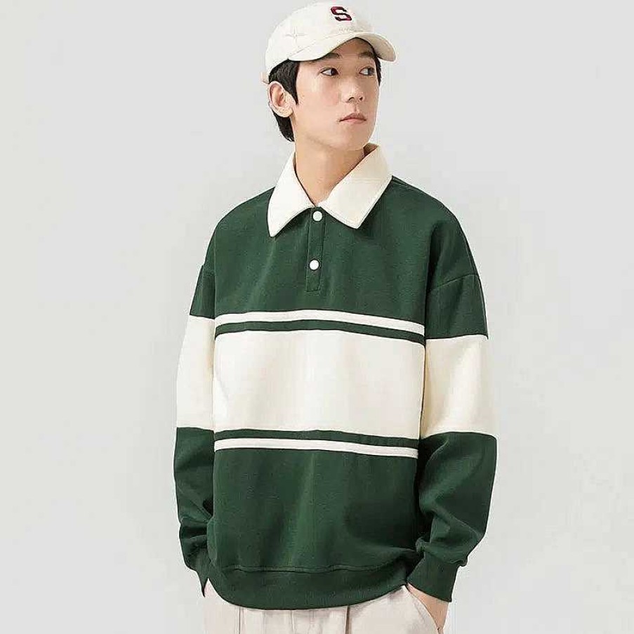 Clothing The Korean Fashion | Striped Sweatshirt