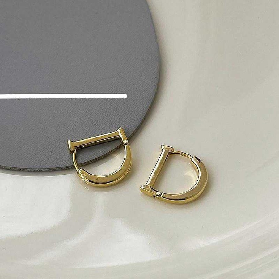 Women The Korean Fashion Earrings | Letter D Earrings