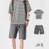 Clothing The Korean Fashion | Matching Outfit (Striped T-Shirt And Elastic Shorts)