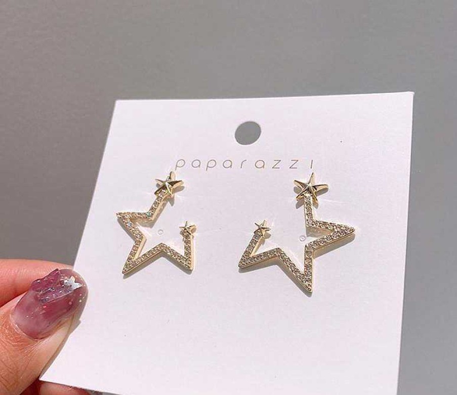 Women The Korean Fashion Earrings | Star Earrings Gold