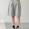 Clothing The Korean Fashion Shorts | Gray Elastic Waist Shorts Grey