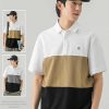 Clothing The Korean Fashion | Embroidery Color-Block Polo Shirt