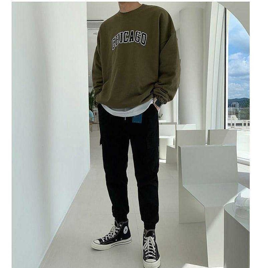 Clothing The Korean Fashion | Letter Printing Sweatshirt