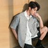 Clothing The Korean Fashion | Tweed Short Sleeve Jacket