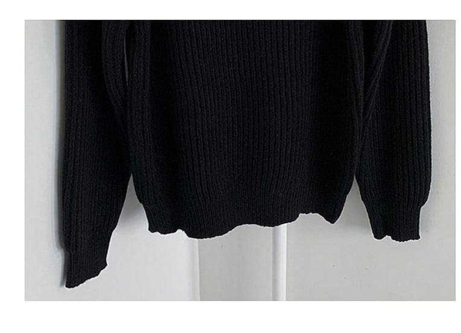 Clothing The Korean Fashion | Round Neck Button Down Sweater