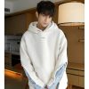 Clothing The Korean Fashion | Striped Cuff Patchwork Hooded Sweatshirt