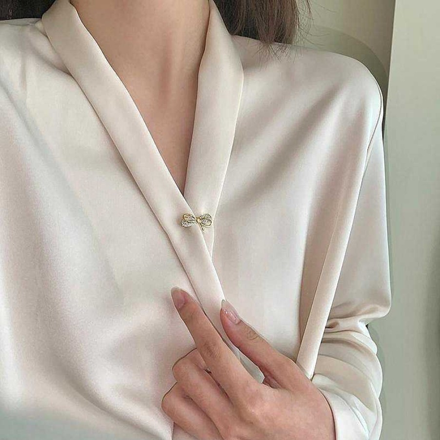 Women The Korean Fashion Necklaces | Bowknot Brooch Buckle