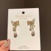 Women The Korean Fashion Earrings | Bow Pearl Earrings