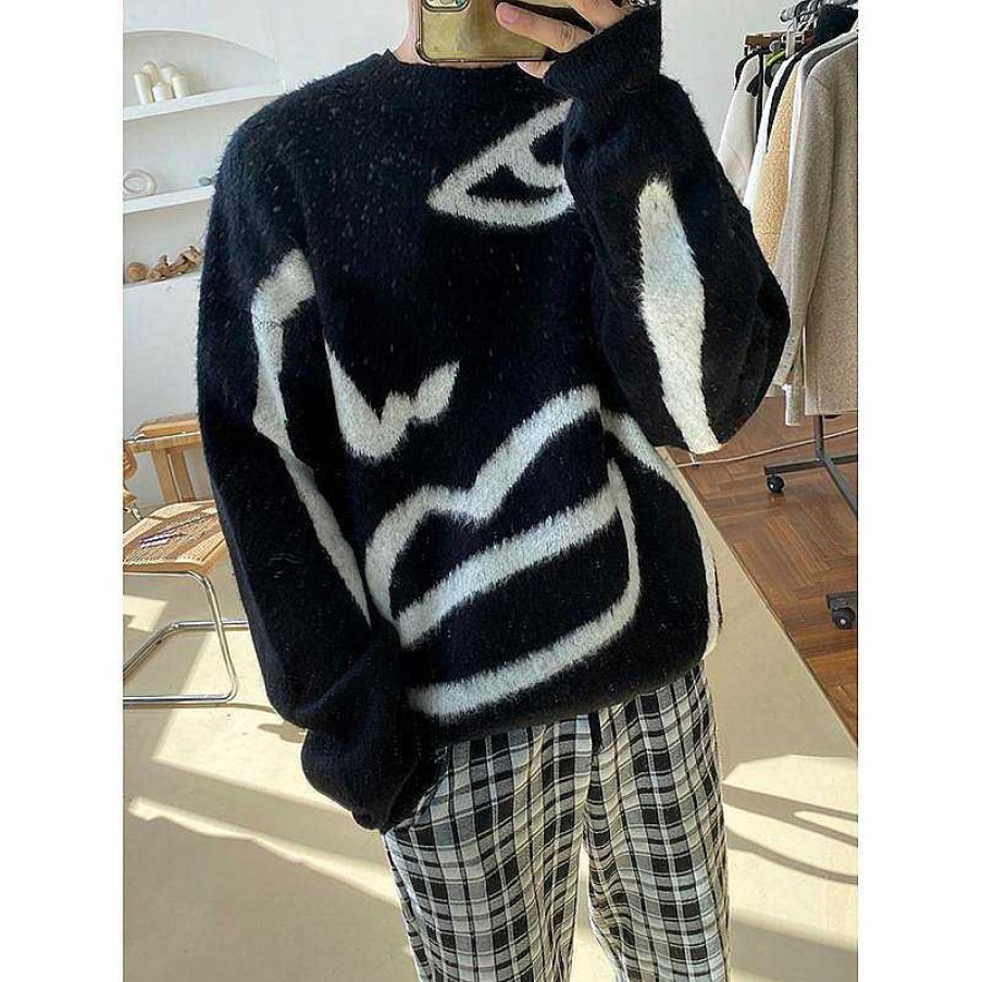 Clothing The Korean Fashion | Abstract Print Sweater