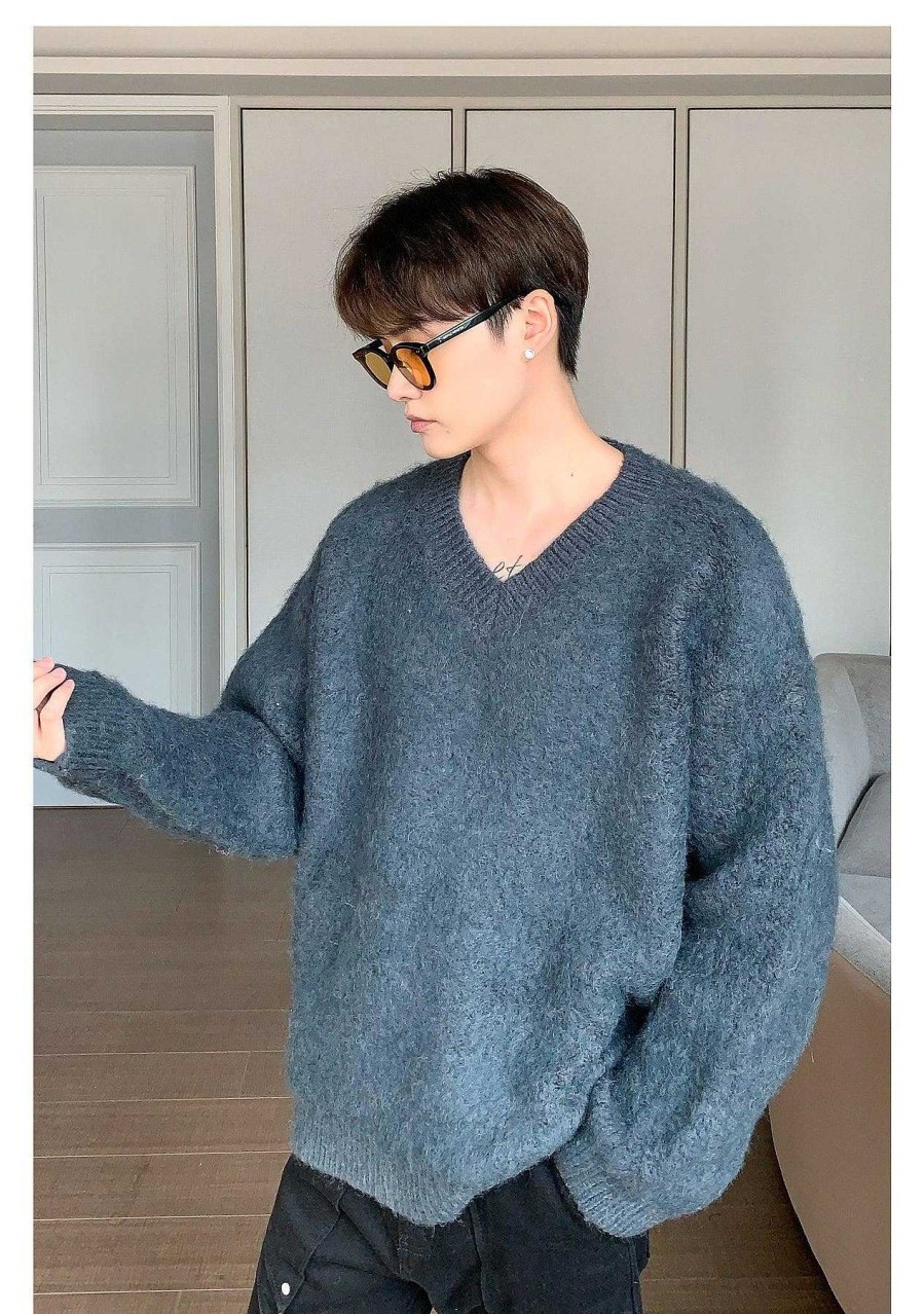 Clothing The Korean Fashion | V-Neck Plush Sweater