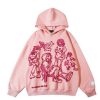 Clothing The Korean Fashion | Unisex Cartoon Graffiti Printing Hooded Sweater