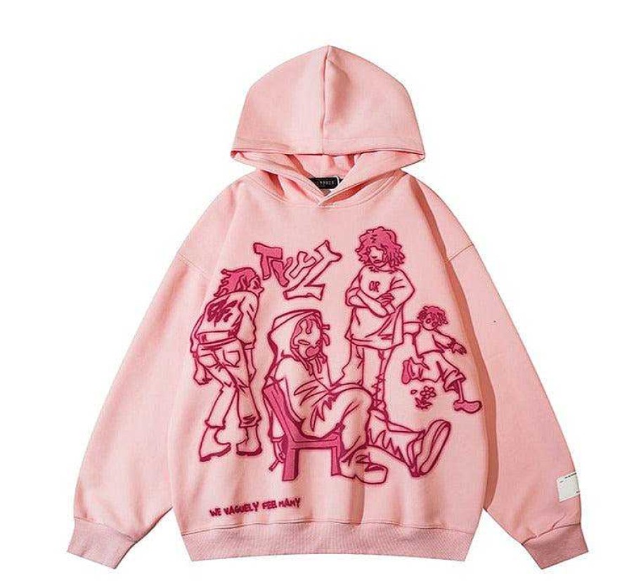 Clothing The Korean Fashion | Unisex Cartoon Graffiti Printing Hooded Sweater