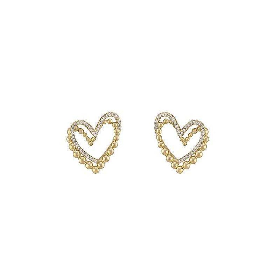 Women The Korean Fashion Earrings | Heart Stud Earrings Gold