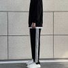 Clothing The Korean Fashion Slim Fit | Pants Black And White Side Stripe