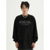 Clothing The Korean Fashion | Casual Suede Crew Neck Sweatshirt