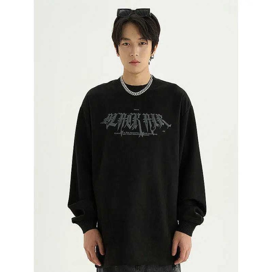 Clothing The Korean Fashion | Casual Suede Crew Neck Sweatshirt