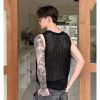 Clothing The Korean Fashion | Round Neck Mesh Tank Top