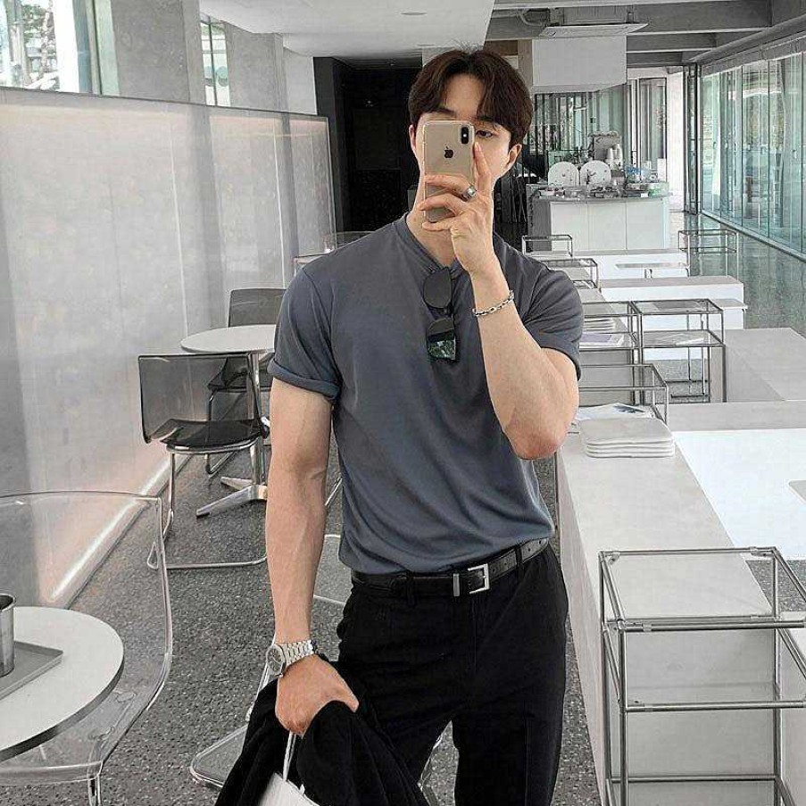 Clothing The Korean Fashion | Slim Fit Basic Tee