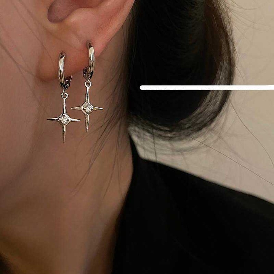 Women The Korean Fashion Earrings | Cross Earrings Silver Cross Earrings